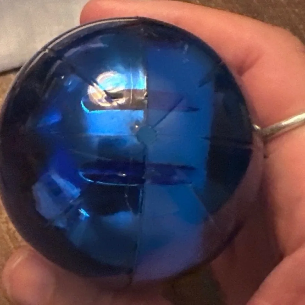 Vtg Jewel Brite Blue Choir Boy Christmas Ornament Reflector Diorama Kitsch MCM